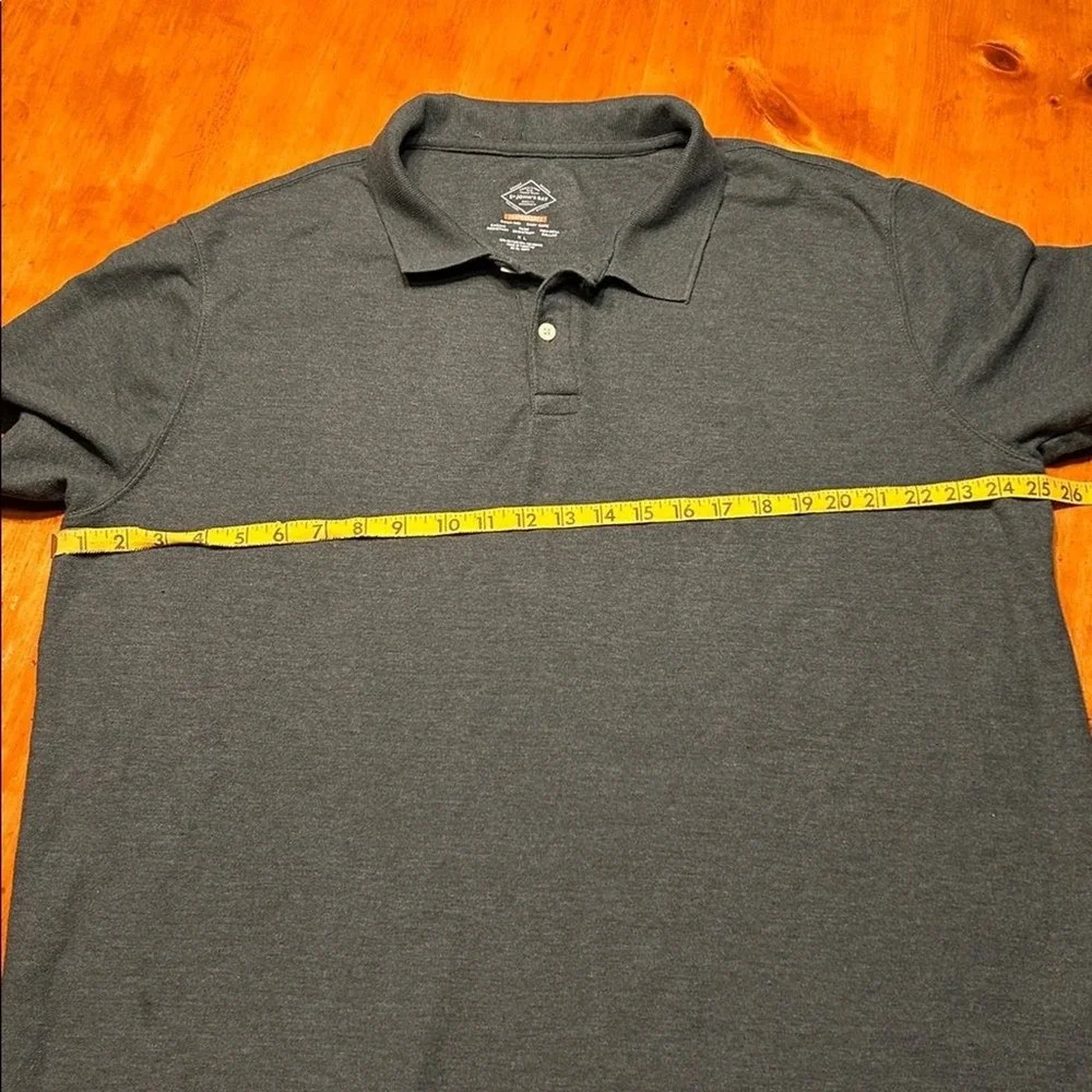 St Johns Bay Preppy‎ Polo Shirt Athleisure Charcoal Gray Heather Short Sleeve